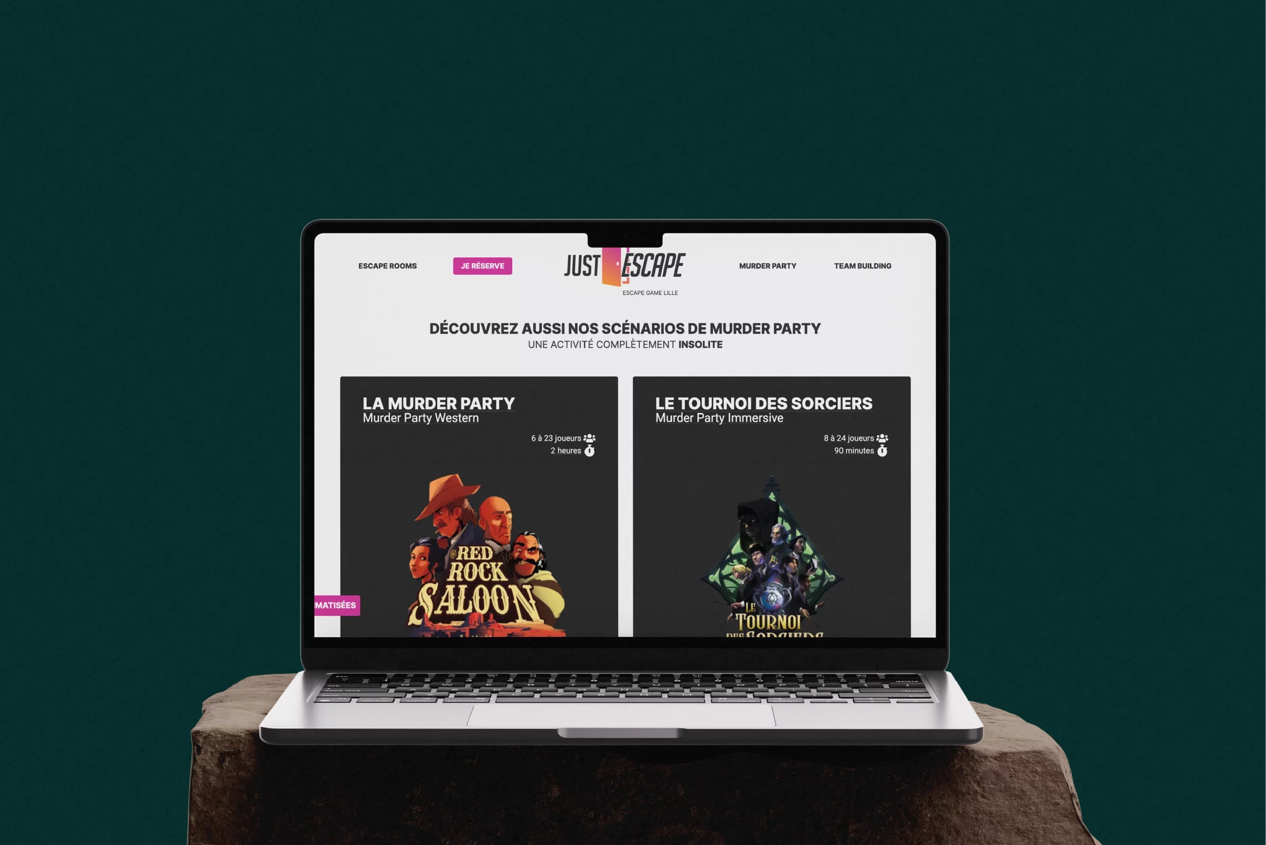 Site Internet Mockup Just escape